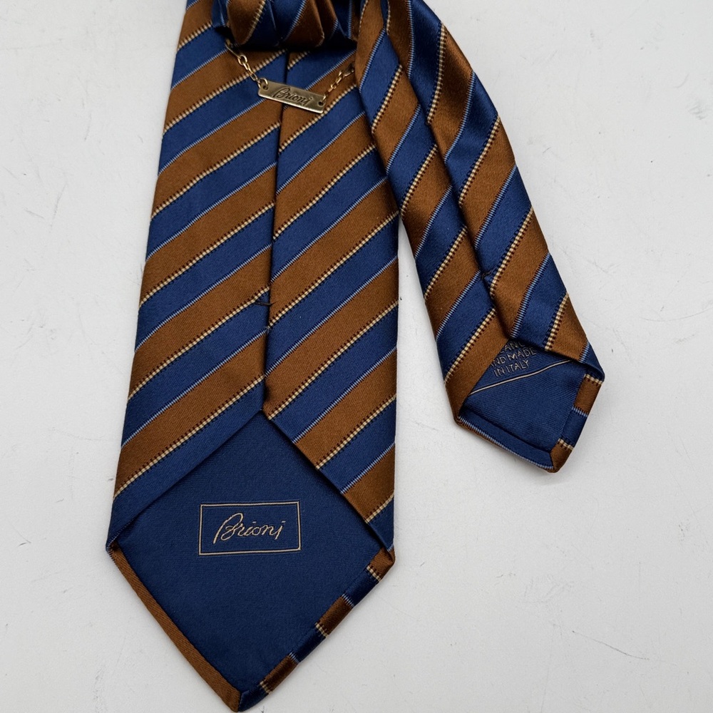 Brioni Classic Blue and Brown Tie